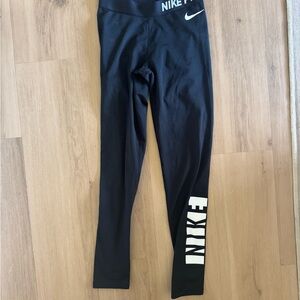 Nike Black Leggings with White Logo